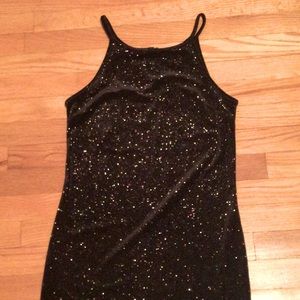 Black Glitter Cocktail Dress